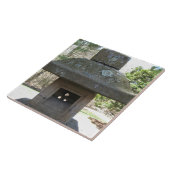 Rustic Weathered Stone Lantern Tegeltje (Zijkant)