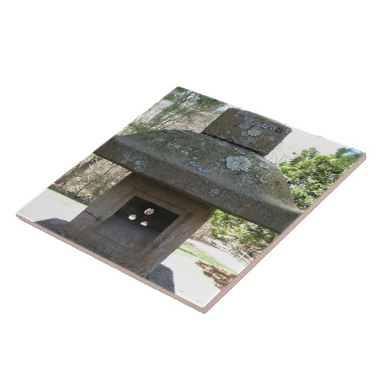 Rustic Weathered Stone Lantern Tegeltje (Zijkant)