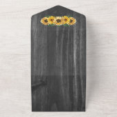 Rustic Weathered Sunflower Wedding All In One Uitnodiging (Buitenkant)