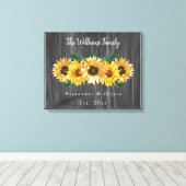 Rustic Weathered Sunflower Wedding Canvas Afdrukke (Insitu (Houten vloer))