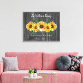 Rustic Weathered Sunflower Wedding Canvas Afdrukke Afdruk (Insitu (Woonkamer))