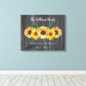 Rustic Weathered Sunflower Wedding Canvas Afdrukke Afdruk (Insitu (Houten vloer))