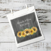 Rustic Weathered Sunflower Wedding Favor Bag Bedankzakje