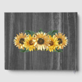 Rustic Weathered Sunflower Wedding Guest Book Gastenboek (Achterkant)