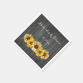Rustic Weathered Sunflower Wedding Napkins Servet (Hoek)
