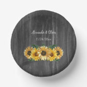 Rustic Weathered Sunflower Wedding Paper Bowls Papieren Kommen (Voorkant)