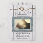 Rustic Weathered Wood Background Foto Weddenschap Kaart (Voorkant / Achterkant)