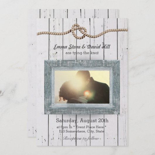 Rustic Weathered Wood Background Foto Weddenschap Kaart (Voorkant / Achterkant)