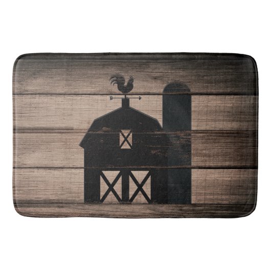 Rustic Weathered Wood Black Barn Country Farmhouse Badmat (Voorkant)