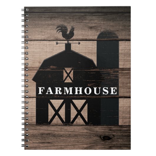 Rustic Weathered Wood Black Barn Country Farmhouse Notitieboek (Voorkant)