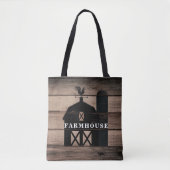 Rustic Weathered Wood Black Barn Country Farmhouse Tote Bag (Voorkant)
