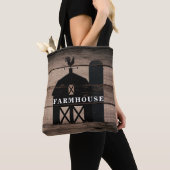 Rustic Weathered Wood Black Barn Country Farmhouse Tote Bag (Dichtbij)