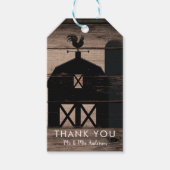 Rustic Weathered Wood Black Barn Country Wedding Cadeaulabel (Voorkant)