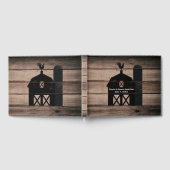 Rustic Weathered Wood Black Barn Country Wedding Gastenboek (Volledig)