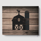 Rustic Weathered Wood Black Barn Country Wedding Gastenboek (Achterkant)
