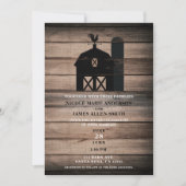 Rustic Weathered Wood Black Barn Country Wedding Kaart (Voorkant)