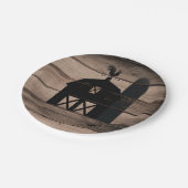 Rustic Weathered Wood Black Barn Country Wedding Papieren Bordje (Gekanteld)