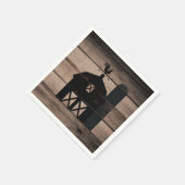 Rustic Weathered Wood Black Barn Country Wedding Servetten (Hoek)