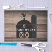 Rustic Weathered Wood Black Barn Country Wedding Tissuepapier (Craft)