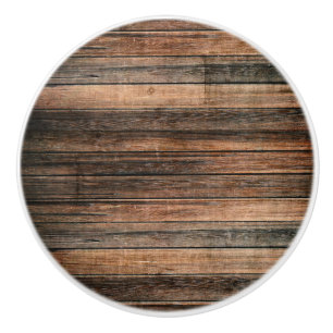 Rustic Weathered Wood Brown Barn Country Farmhouse Keramische Knop
