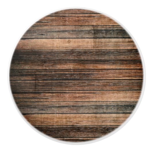 Rustic Weathered Wood Brown Barn Country Farmhouse Keramische Knop (Voorkant)