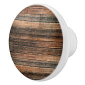 Rustic Weathered Wood Brown Barn Country Farmhouse Keramische Knop (Rechts)
