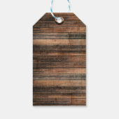 Rustic Weathered Wood Brown Barn Country Wedding Cadeaulabel (Achterkant)