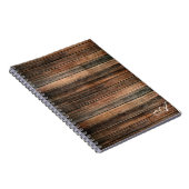 Rustic Weathered Wood Brown Barn Country Wedding Notitieboek (Rechterzijde)