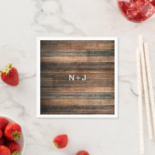 Rustic Weathered Wood Brown Barn Country Wedding Servetten (Insitu)