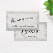 Rustic Weathered Wood Elegant Script Drink Tickets Visitekaartjes (Bureau)