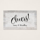 Rustic Weathered Wood Elegant Script Drink Tickets Visitekaartjes (Achterkant)