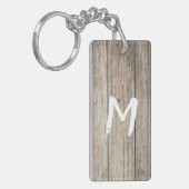 Rustic Weathered Wood Farmhouse Barn Land Sleutelhanger (Voorkant Links)