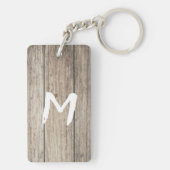 Rustic Weathered Wood Farmhouse Barn Land Sleutelhanger (achterkant)