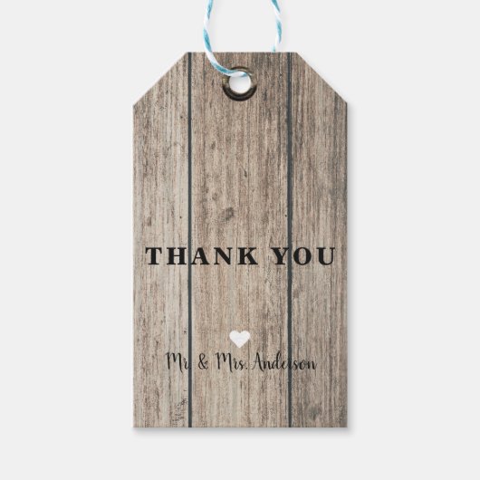 Rustic Weathered Wood Farmhouse Barn Wedding Cadeaulabel (Voorkant)