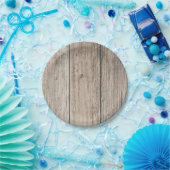 Rustic Weathered Wood Farmhouse Barn Wedding Papieren Bordje (Feest)