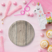 Rustic Weathered Wood Farmhouse Barn Wedding Papieren Bordje (Feest)