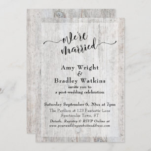 Rustic Weathered Wood Post Wedding Celebration Kaart