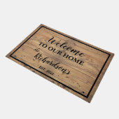 Rustic Weathered Wood "Welkom bij ons thuis" Deurmat (Schuin)