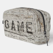 Rustic Weathered Wooden GAME woord Toilettasje (Rechterhoek)