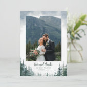 Rustic Weddenschap Foto invoegen Hartelijk dank Kaart (Staand voorkant)