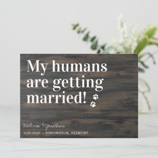 Rustic Weddenschap Mijn mensen worden getrouwd Save The Date (Staand voorkant)