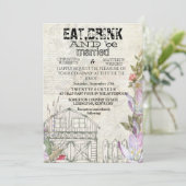 Rustic weddibg-uitnodigingskaart kaart (Staand voorkant)
