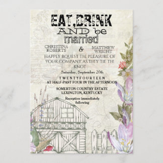 Rustic weddibg-uitnodigingskaart kaart
