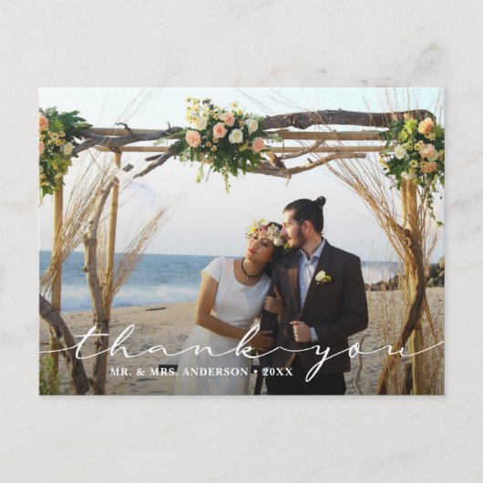 Rustic Wedding 2 Foto Dank je wel Briefkaart (Voorkant)