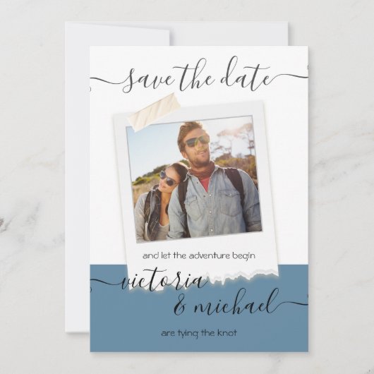 Rustic Wedding Adventure Foto Opslaan datum Kaart (Voorkant)