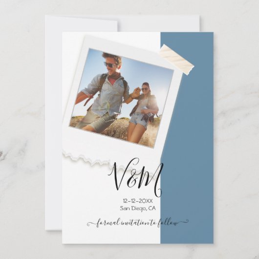 Rustic Wedding Adventure Foto Opslaan datum Kaart (Achterkant)