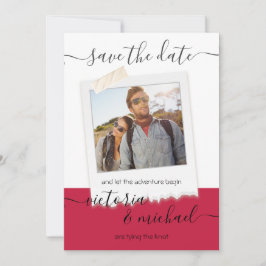 Rustic Wedding Adventure Foto Opslaan datum Kaart