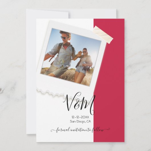 Rustic Wedding Adventure Foto Opslaan datum Kaart (Achterkant)