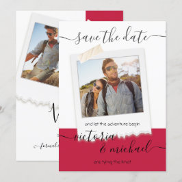 Rustic Wedding Adventure Foto Opslaan datum Kaart