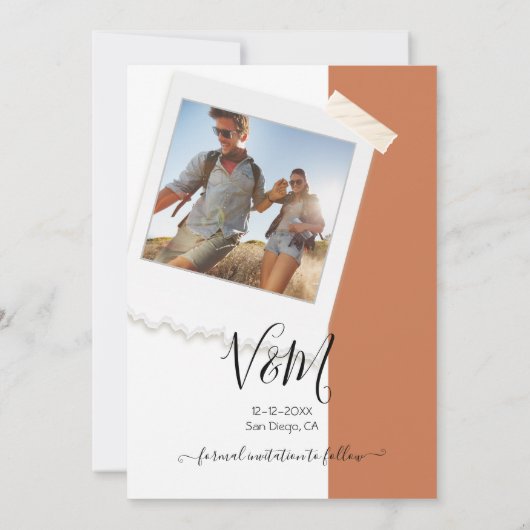 Rustic Wedding Adventure Foto Opslaan datum Kaart (Achterkant)